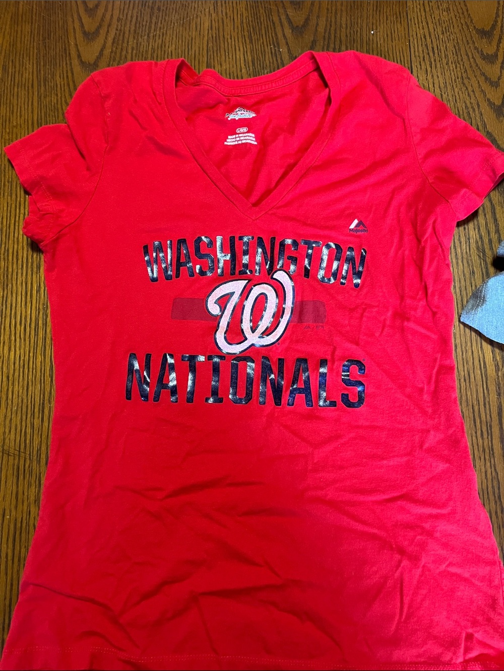 Washington Nationals Women's Red V-Neck Tee